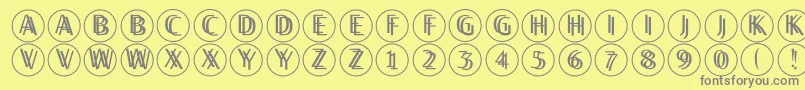 Twilightdisks-fontti – harmaat kirjasimet keltaisella taustalla