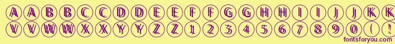 Twilightdisks-fontti – violetit fontit keltaisella taustalla