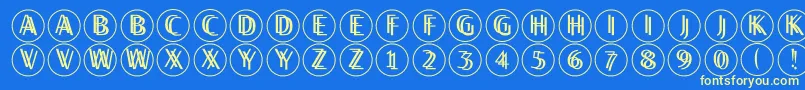 Twilightdisks-fontti – keltaiset fontit sinisellä taustalla