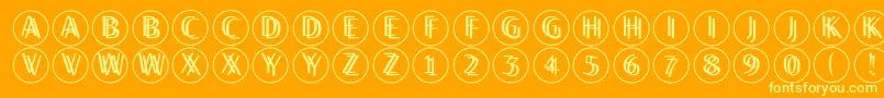 フォントTwilightdisks – オレンジの背景に黄色の文字