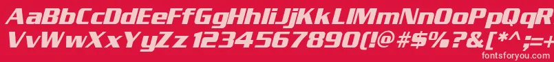 Entsani Font – Pink Fonts on Red Background