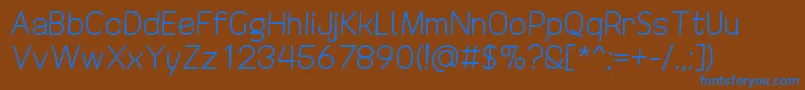 DrakoheartRevofitComicStyle Font – Blue Fonts on Brown Background