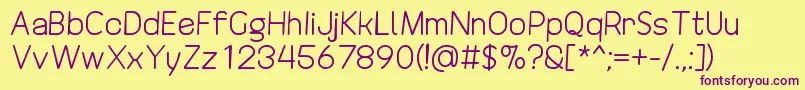 DrakoheartRevofitComicStyle Font – Purple Fonts on Yellow Background