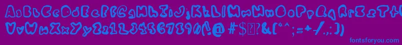 MyBaldFriendFred-Schriftart – Blaue Schriften auf violettem Hintergrund