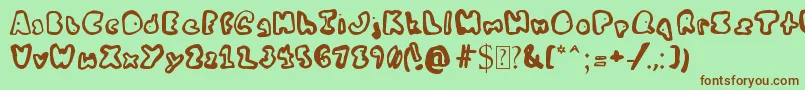 Подробнее о шрифте MyBaldFriendFred Шрифт MyBaldFriendFred – коричневые шрифты на зелёном фоне