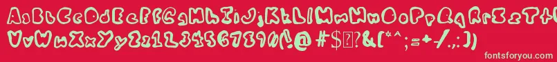 MyBaldFriendFred Font – Green Fonts on Red Background