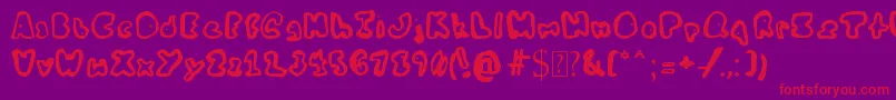 MyBaldFriendFred Font – Red Fonts on Purple Background