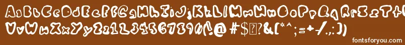 Шрифт MyBaldFriendFred – белые шрифты на коричневом фоне