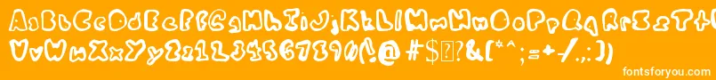 MyBaldFriendFred Font – White Fonts on Orange Background