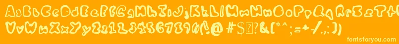 fuente MyBaldFriendFred – Fuentes Amarillas Sobre Fondo Naranja