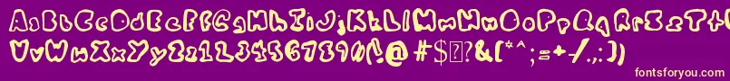 Шрифт MyBaldFriendFred – жёлтые шрифты на фиолетовом фоне