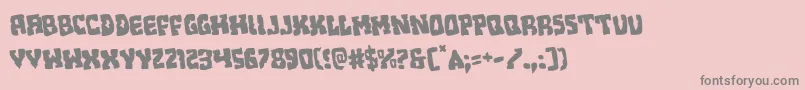 Beastianrotate-fontti – harmaat kirjasimet vaaleanpunaisella taustalla
