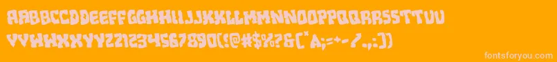 Czcionka Beastianrotate – różowe czcionki na pomarańczowym tle