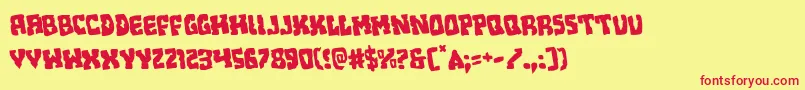 フォントBeastianrotate – 赤い文字の黄色い背景