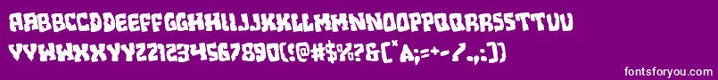 Czcionka Beastianrotate – białe czcionki na fioletowym tle