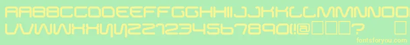 BusterRegular-fontti – keltaiset fontit vihreällä taustalla
