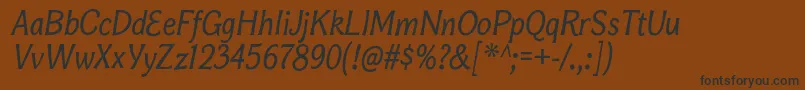 BonoborgItalic-Schriftart – Schwarze Schriften auf braunem Hintergrund