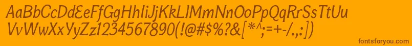 フォントBonoborgItalic – オレンジの背景に茶色のフォント