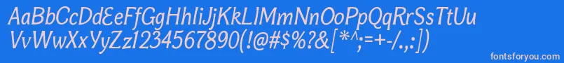 Fonte BonoborgItalic – fontes rosa em um fundo azul
