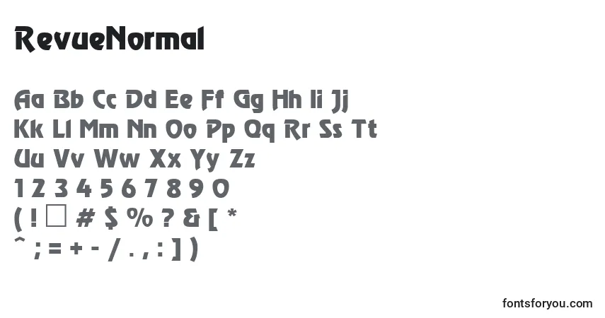 A fonte RevueNormal – alfabeto, números, caracteres especiais