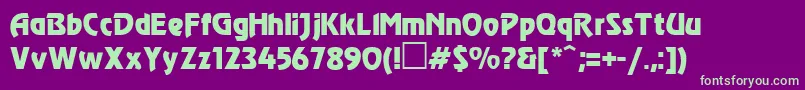 Шрифт RevueNormal – зелёные шрифты на фиолетовом фоне