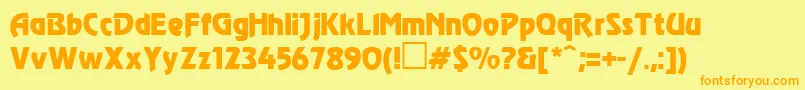 RevueNormal Font – Orange Fonts on Yellow Background