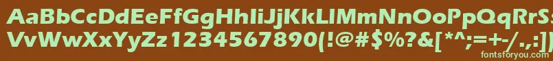 ErasBoldItc-fontti – vihreät fontit ruskealla taustalla