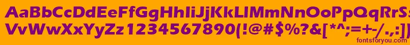 ErasBoldItc-fontti – violetit fontit oranssilla taustalla