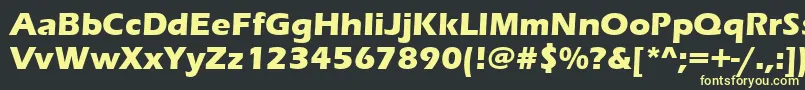 フォントErasBoldItc – 黒い背景に黄色の文字