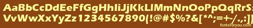 ErasBoldItc-fontti – keltaiset fontit ruskealla taustalla