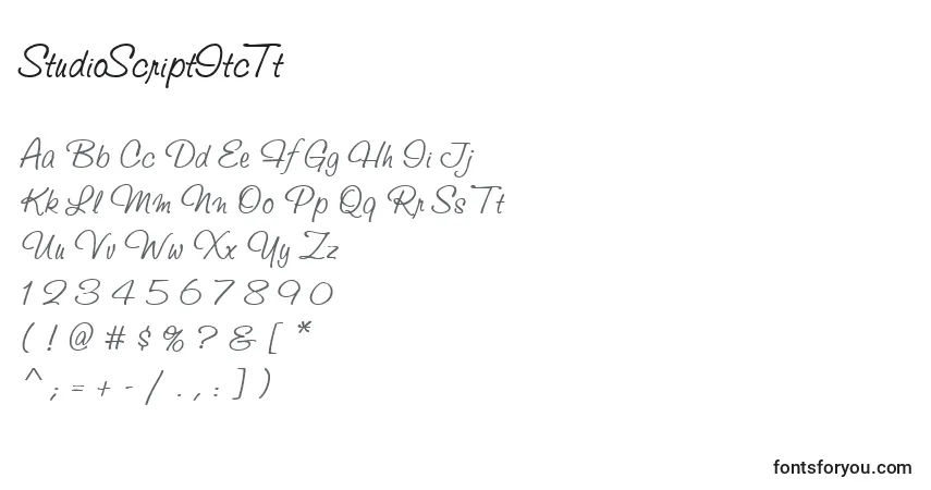 Czcionka StudioScriptItcTt – alfabet, cyfry, specjalne znaki