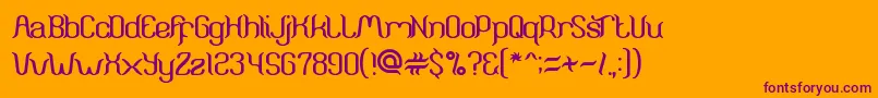 ArunaAiraJasmine Font – Purple Fonts on Orange Background