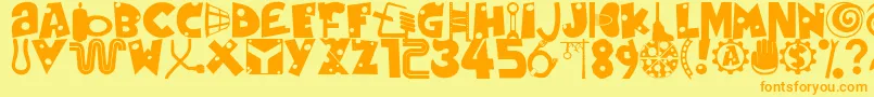 MouseTrap Font – Orange Fonts on Yellow Background