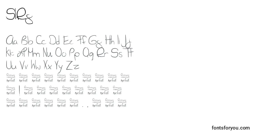 Schriftart SlRg – Alphabet, Zahlen, spezielle Symbole