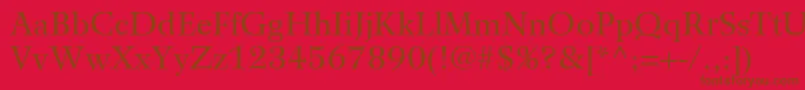 WilkeLt55Roman-fontti – ruskeat fontit punaisella taustalla