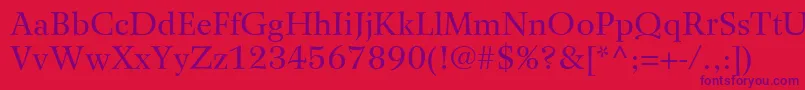WilkeLt55Roman Font – Purple Fonts on Red Background