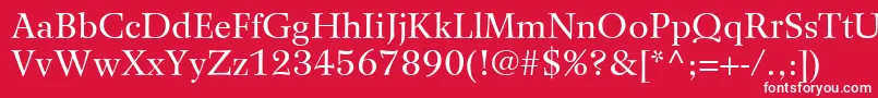 WilkeLt55Roman Font – White Fonts on Red Background