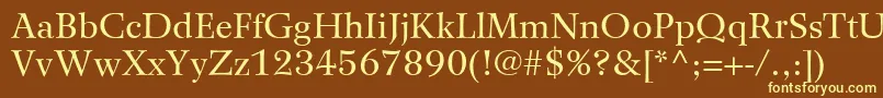 WilkeLt55Roman Font – Yellow Fonts on Brown Background