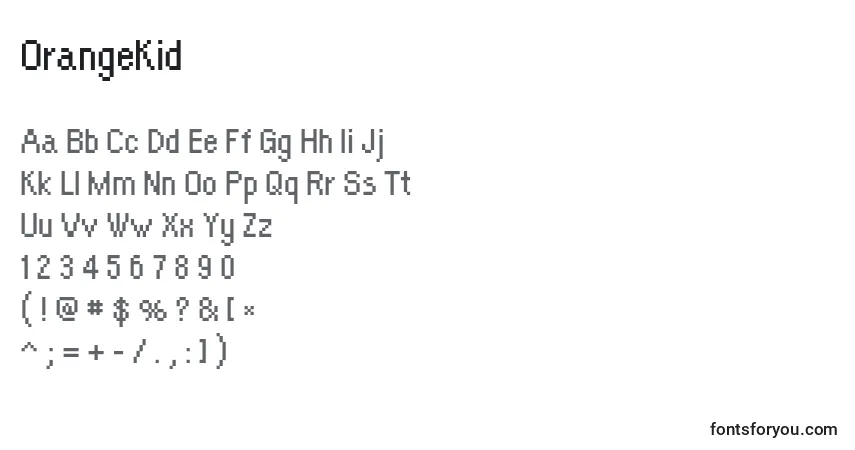 Fuente OrangeKid - alfabeto, números, caracteres especiales