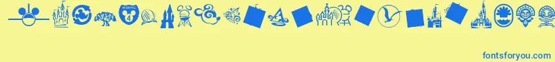 MouseTags Font – Blue Fonts on Yellow Background