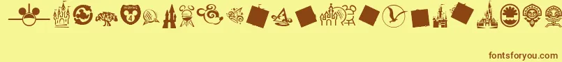 MouseTags Font – Brown Fonts on Yellow Background