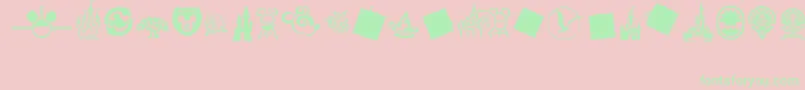 MouseTags Font – Green Fonts on Pink Background