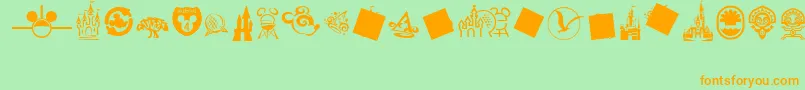 MouseTags Font – Orange Fonts on Green Background