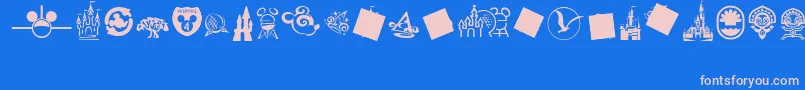 MouseTags Font – Pink Fonts on Blue Background