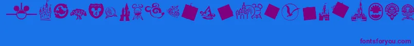 MouseTags Font – Purple Fonts on Blue Background