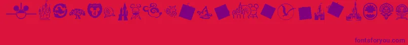 MouseTags Font – Purple Fonts on Red Background