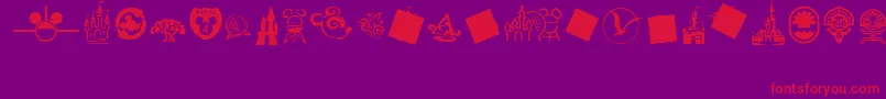 MouseTags Font – Red Fonts on Purple Background
