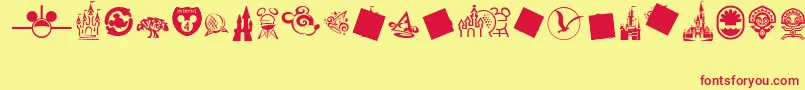 fuente MouseTags – Fuentes Rojas Sobre Fondo Amarillo