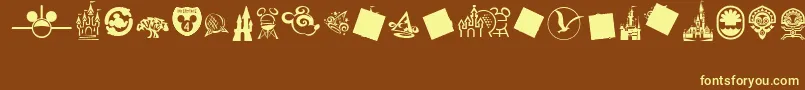 MouseTags Font – Yellow Fonts on Brown Background