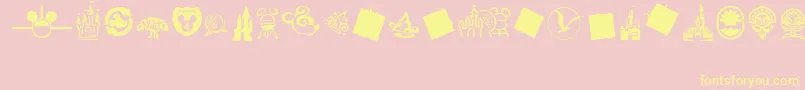 MouseTags Font – Yellow Fonts on Pink Background